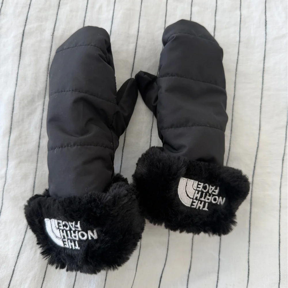 Toddler The North Face Black Faux Fur Cuff Mittens